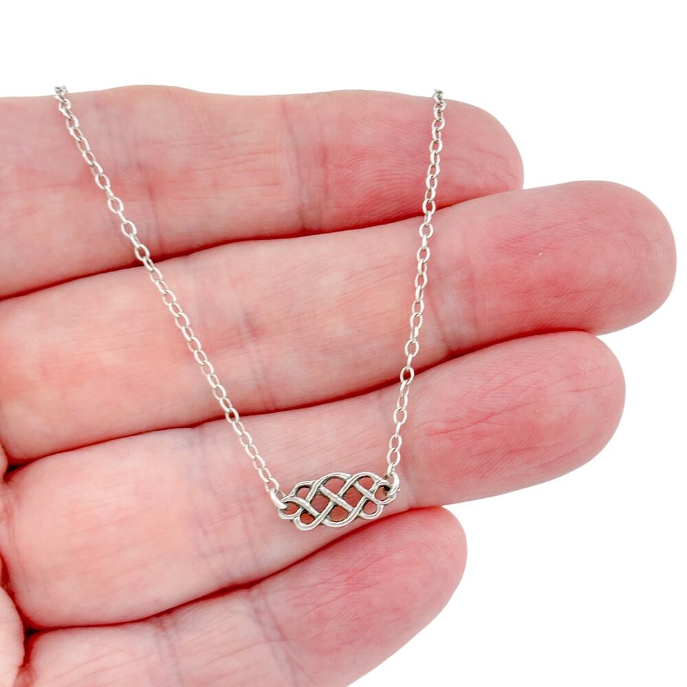 Vintage Sterling Silver 925 Celtic Knot Necklace 18"